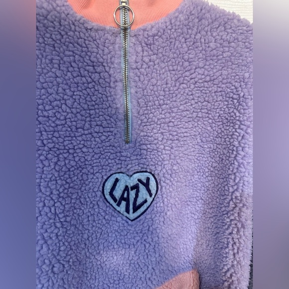 Lazy Oaf Pastel Panel Color Block Fleece Size M - Picture 3 of 9